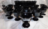 24 PIECES BLACK OCTAGON GLASS GOBLETS