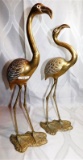 PAIR OF BRASS FLAMINGOS - 24