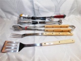 LOT OF BBQ TOOLS & SKEWERS