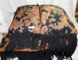 HEAVY DOUBLE SIDED FRINGE THROW W/ FUR BACK - TWO MATCHING PILLOWS