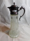 VINTAGE SILVER PLATE GLASS CLARET/DECANTER