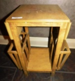 VINTAGE MAGAZINE RACK/DROP LEAF TABLE - 21.5