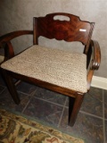 ANTIQUE BURL WOOD SEWING CHAIR