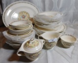 VINTAGE GOLD FILIGREE  SAND YELLOW LIMOGES - 35 PIECES