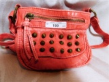PINK SMALL STUDDED LEATHER CROSSBODY BAG - LIKE NEW