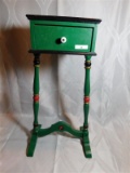 MULTIPURPOSE VINTAGE SEWING/SMOKE/ACCENT TABLE WITH DRAWER - 25.25