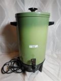 VINTAGE AVOCADO GREEN PENNCREST 36 CUP DROP PERCOLATOR - COMPLETE