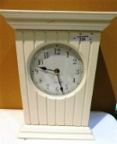 WHITE STERLING & NOBLE CLOCK CABINET DÉCOR - 12.5