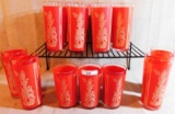 15 PIECE ORIENTAL GLASS TUMBLERS