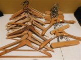 LOT OF 26 WOODEN HANGERS - VARIOUS STYLES