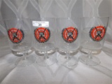 LOT OF 4 CURLING TROPHY GLASSES