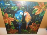 BRIGHTLY COLORED WRAPPED CANVAS - BIRDS - 23.5