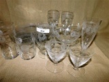 LOT OF 22 PIECES OF ANTIQUE HEISEY CRYSTAL PIED PIPER - VERY HARD TO FIND - BUT REALLY PRETTY