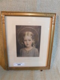 ANTIQUE MARY  MOST HOLY FRAMED PICTURE 8.75
