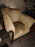 ANTIQUE BALL & CLAW FOOT  ARM CHAIR