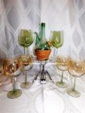 WINE CARAFE/ 8 GOBLETS/ WINE BOTTLE OPENER