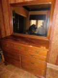 PENNSYLVANIA HOUSE EARLY AMERICAN DRESSER W/ MIRROR - 9 DRAWERS