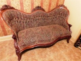 ANTIQUE VICTORIAN PAISLEY PRINT SOFA