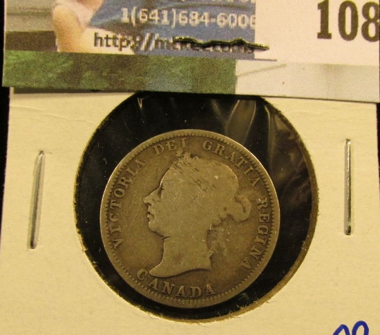 1890-H CANADIAN QUARTER.  THIS IS A BETTER DATE COIN.  IT BOOKS FOR AROUND $60 IN THIS CONDITION