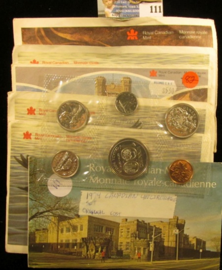 CANADIAN MINT SETS DATED 1985, 1987, 1982, 1989, 1990, AND 1974