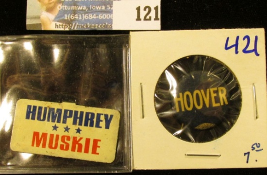 HOOVER AND HUMPHREY/MUSKIE POLITICAL PINBACKS