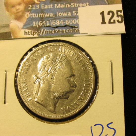 1879 AUSTRIA SILVER 1 FLORIN COIN