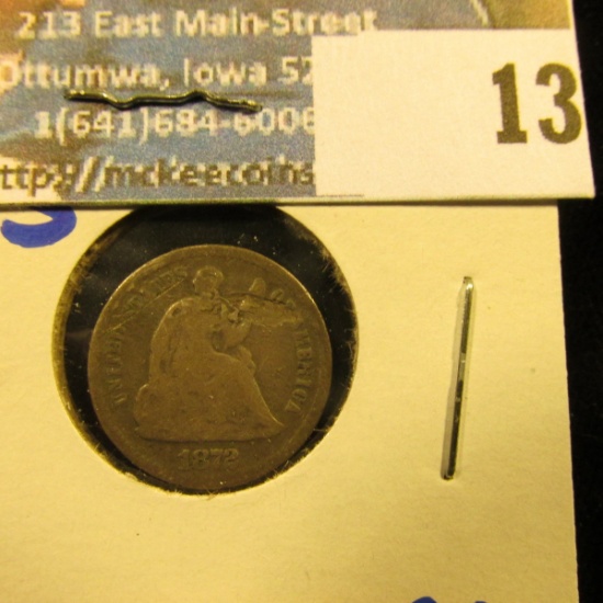 1872-S SEATED HALF DIME