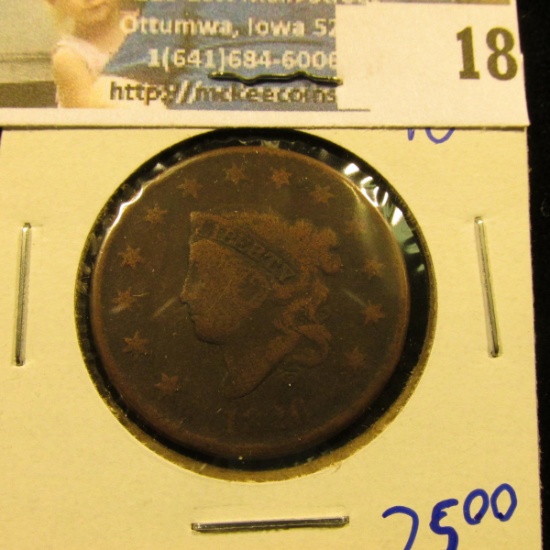 1826 CORONET HEAD LARGE CENT WITH FULL LIBERTY