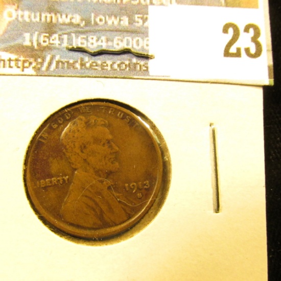 1913-S SEMI KEY DATE WHEAT PENNY