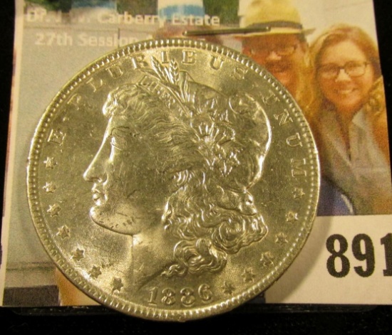 1886 P U.S. Morgan Silver Dollar, Brilliant Uncirculated.