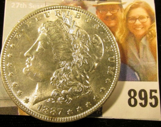 1887 P U.S. Morgan Silver Dollar, Brilliant Uncirculated.