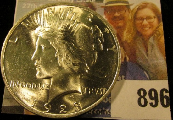 1923 P U.S. Peace Silver Dollar, Brilliant Uncirculated.