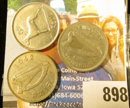 1934, 35 (Rare), & 42 Ireland Six Pence Coins.