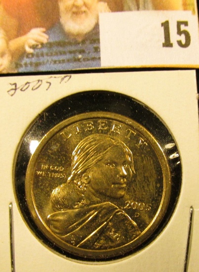 2005 D Gem BU Sacagawea Dollar Coin.