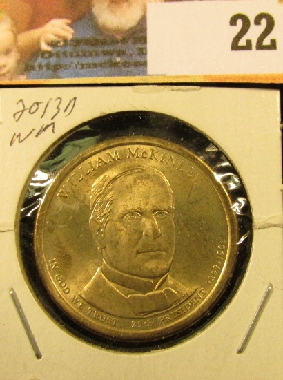 2013 D Presidential William McKinley 'Golden' Dollar Coin. Gem BU.