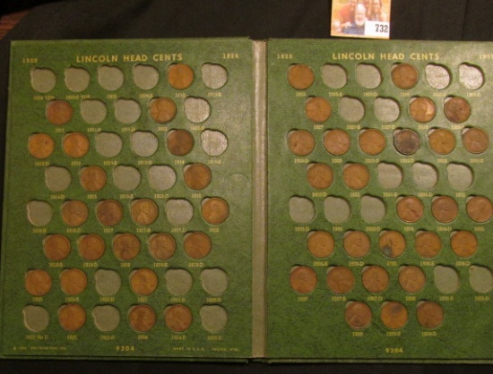 1910-66 Partial Set of Lincoln Cents in a Deluxe green Whitman folder.