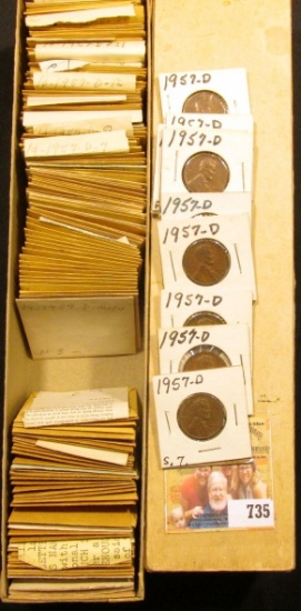 10 1/4" x 2" x 2" Stock Box full of Minor Mint Error Lincoln Cents, filled dies, and etc.