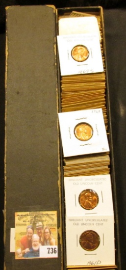 12" x 2" x 2" Stock Box full of Lincoln Cents dating 1961-73S. Many BU.