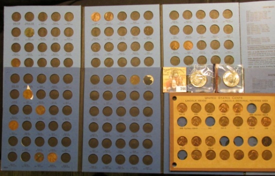 (2) Early Lincoln Cent Whitman folders with many coins; an old Wayte Raymond page with several high