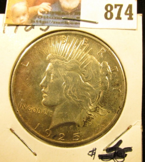 1925 P U.S. Peace Silver Dollar, cleaned EF-AU.