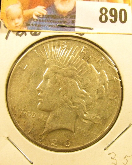 1926 S U.S. Peace Silver Dollar, Extra Fine.