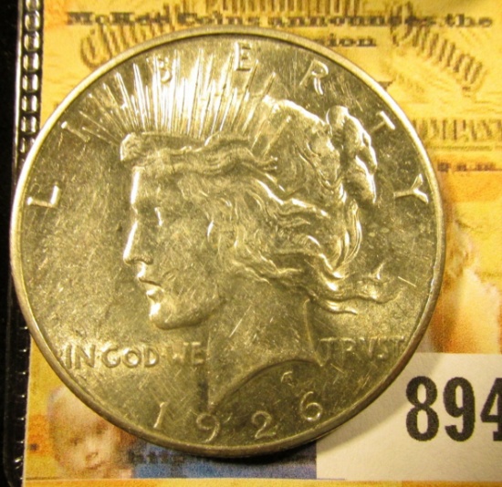 1926 S U.S. Peace Silver Dollar, Brilliant Uncirculated.