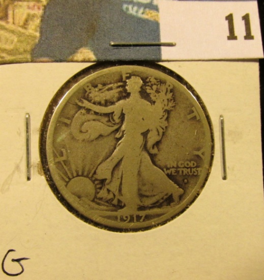 1917 Obverse S Walking Liberty Half Dollar, G.