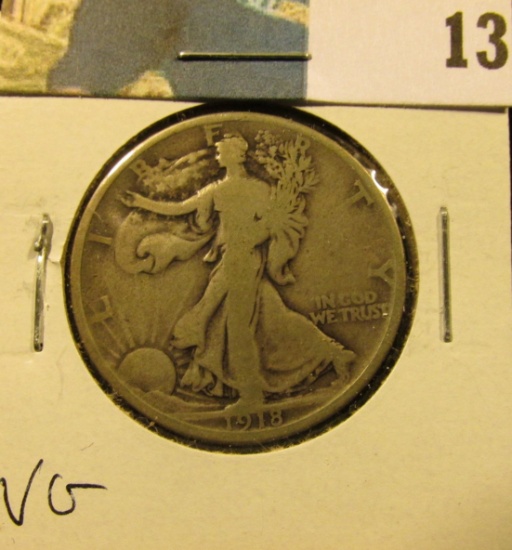 1918 P Walking Liberty Half Dollar, VG.