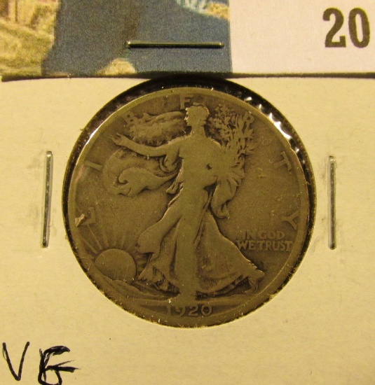 1920 D Walking Liberty Half Dollar, VG.