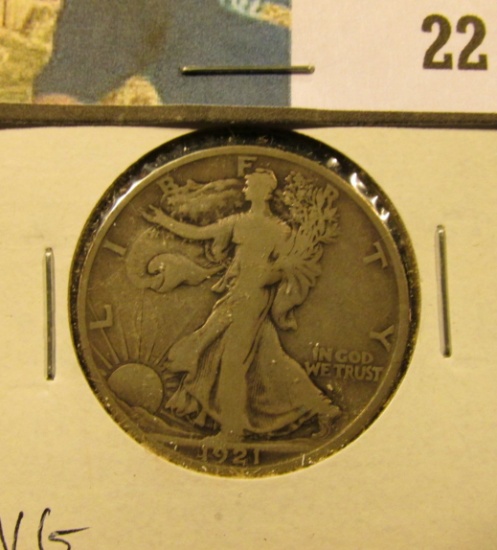 1921 D Walking Liberty Half Dollar, VG.