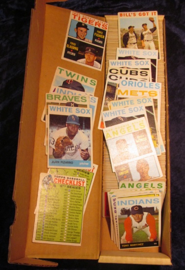 14" Card Stock Box nearly full of 1964 Topps Baseball cards.