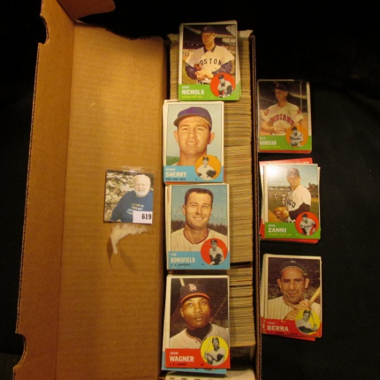 14" Card Stock Box full of 1963 Topps Baseball cards.