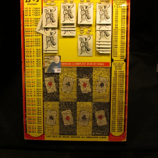 Heavy Punch Card Game measuring 12.5" x 18" x 7/8". "Every Card a Winner Card Game", "Jackpot Contai