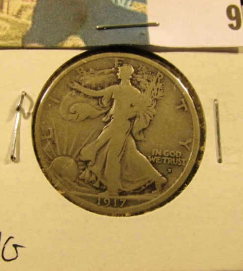 1917 Obverse D Walking Liberty Half Dollar, VG.